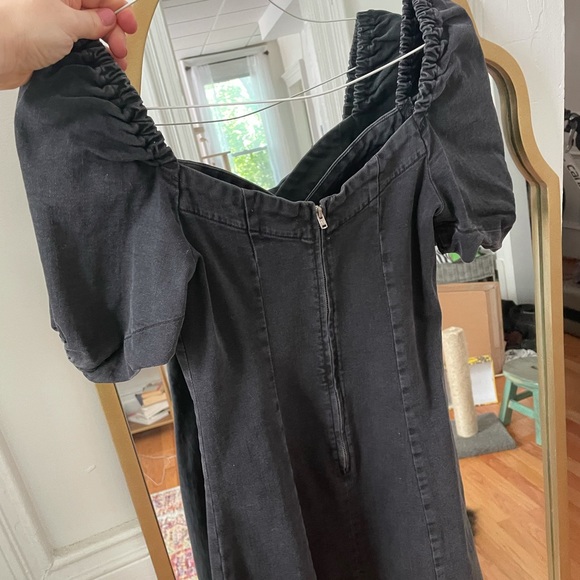 Urban outfitters sweetheart neckline puff sleeve denim dress - Picture 9 of 9